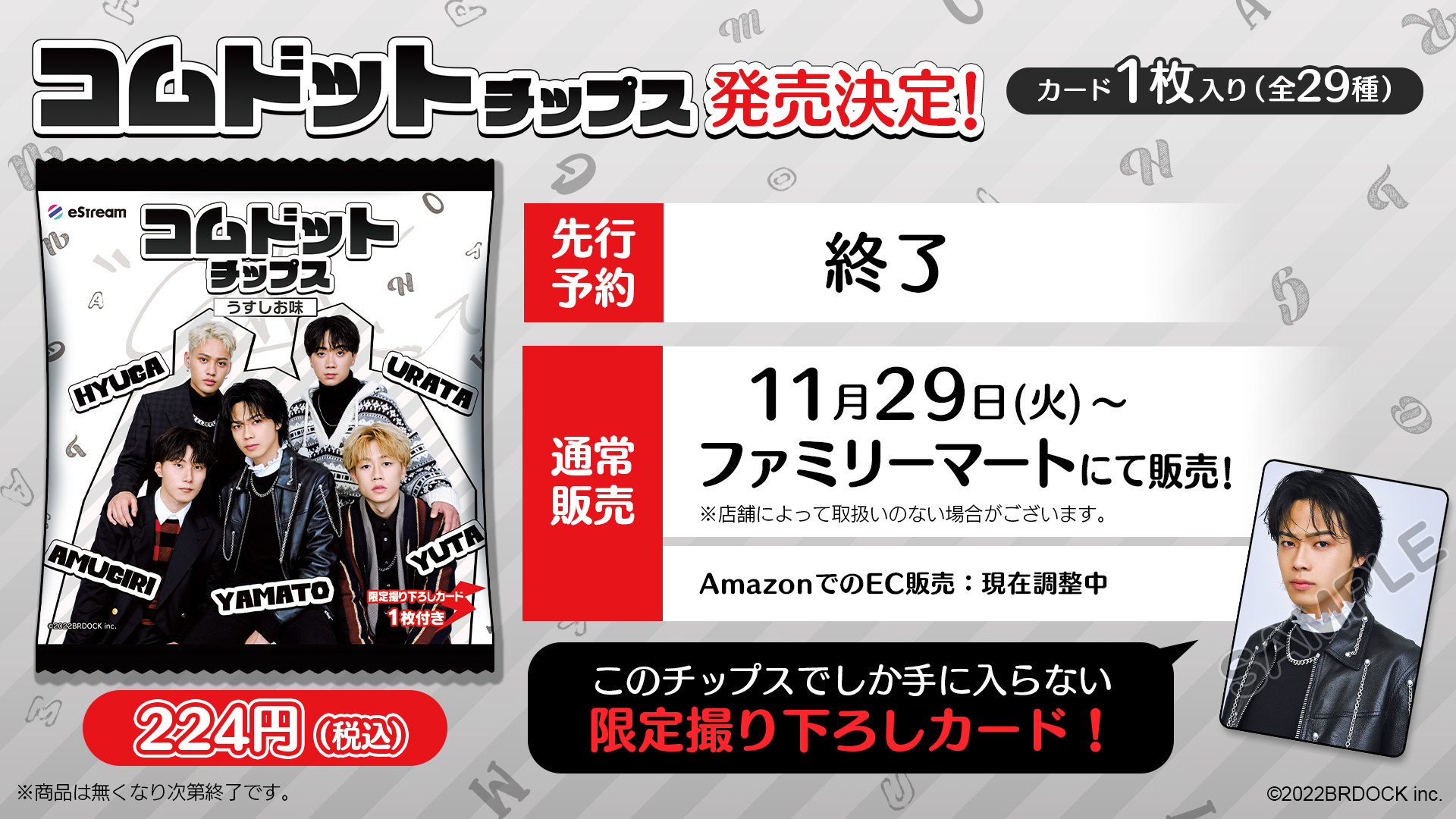 eStream、「コムドットチップス」の通常販売を全国のファミリーマート 